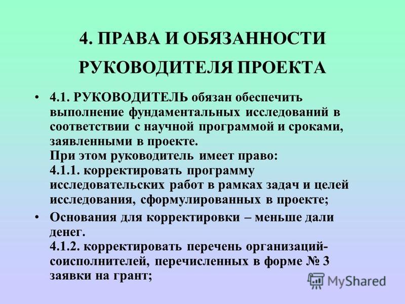 Положение о научном руководителе проекта