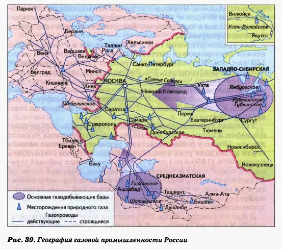 География газовой промышленности России