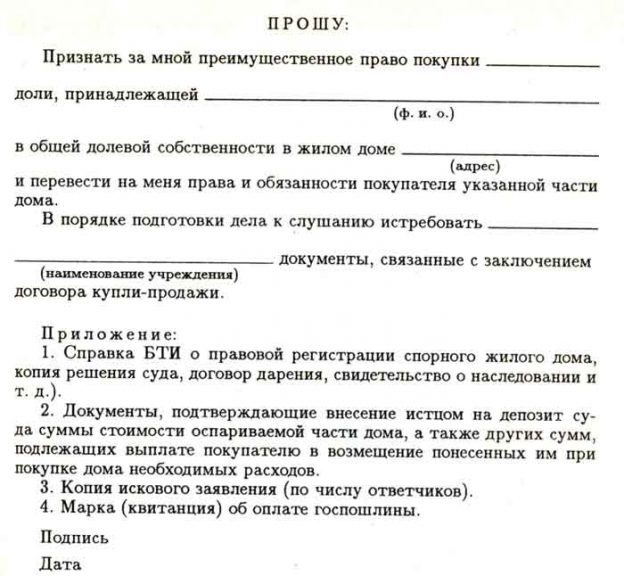 Отказ от преимущественного права покупки доли земельного участка образец