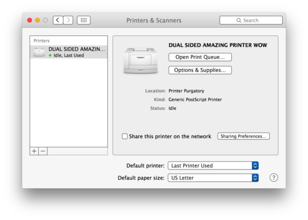 Double sided duplex printing on Mac