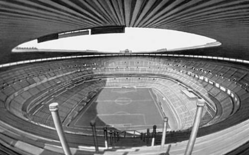 Стадион «Ацтека» в Мехико. 1968. Архитекторы П. Рамирес Васкес, Р. М. Альсерра, Л. М. Дель Кампо.