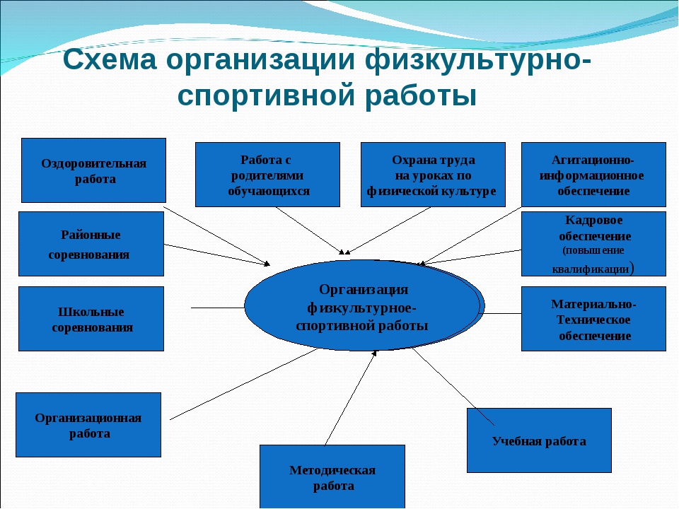 Деятельность учреждений спорта. Схема организации физкультурно спортивной работы. Схема по формам организации физкультурно спортивной. Организация работы спортивной организации. Методы физкультурно спортивной работы.