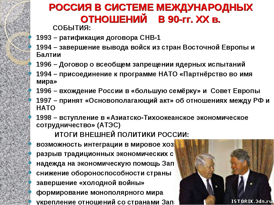 Основные международные связи. Внешняя политика Ельцина 1991. Внешняя политика СССР В 90-Е годы. Внешняя политика России в 90. Внешняя политика при Ельцине 1991-1999.