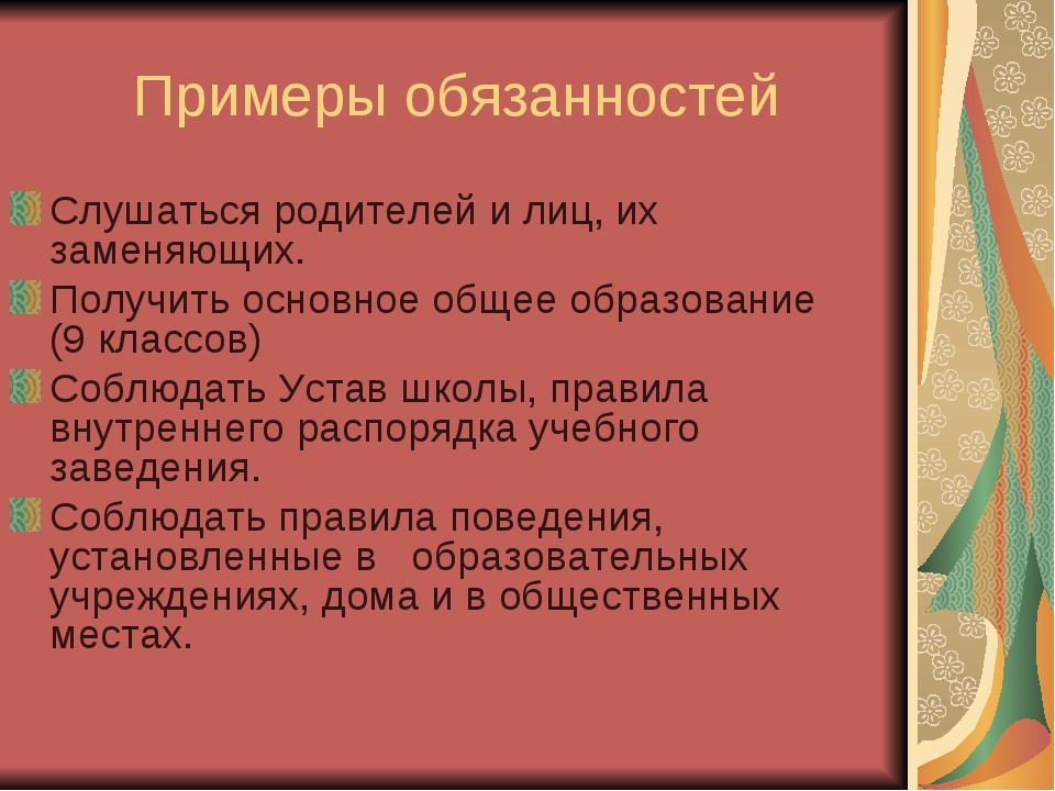 Финансовые обязанности гражданина. Примеры обязанностей. Обязанности человека примеры.