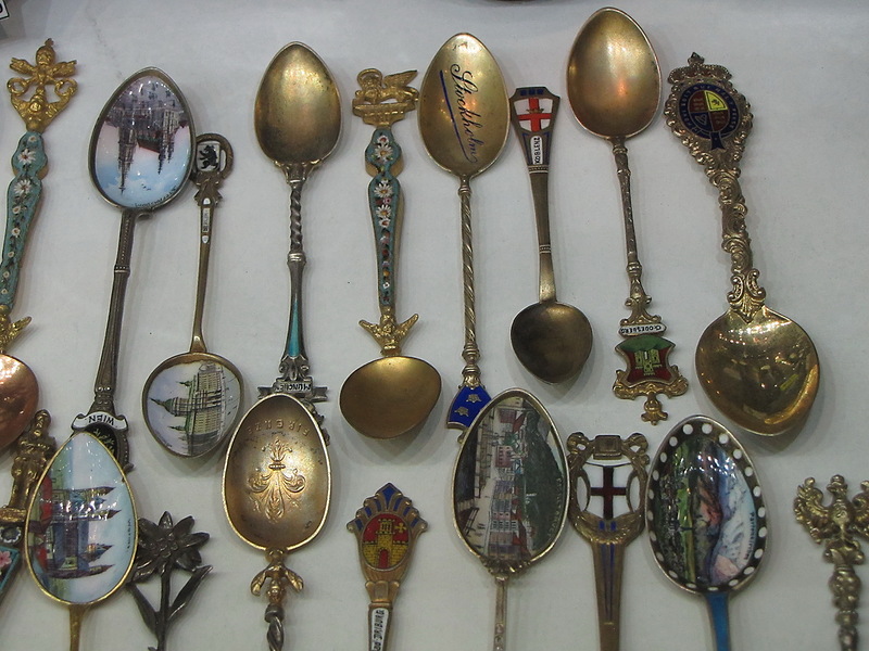 Russian antiq souvenirs in Moscow - teaspoons
