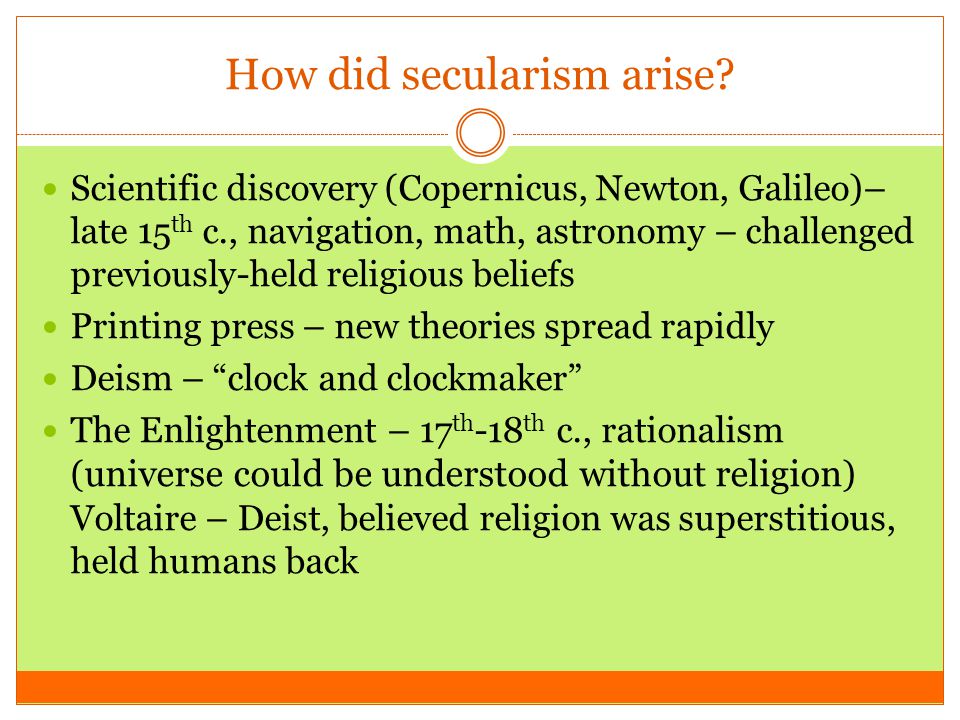 How did secularism arise.