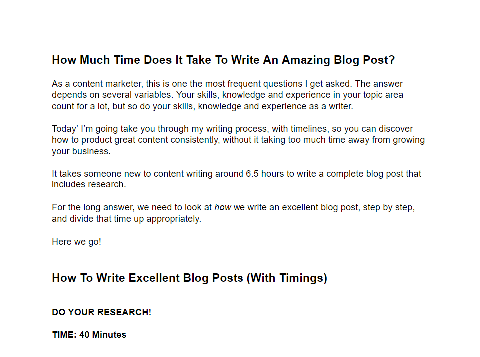 How Long Should You Spend Writing A Blog Post?