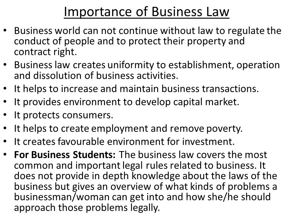 Importance of Business Law