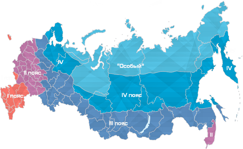 карта климатических поясов россии
