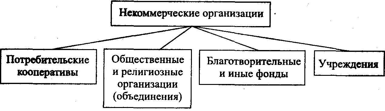 Виды некоммерческих организаций схема