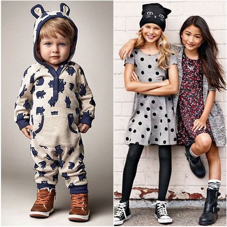 Детская одежда для разных возрастов от шведской компании H&M 