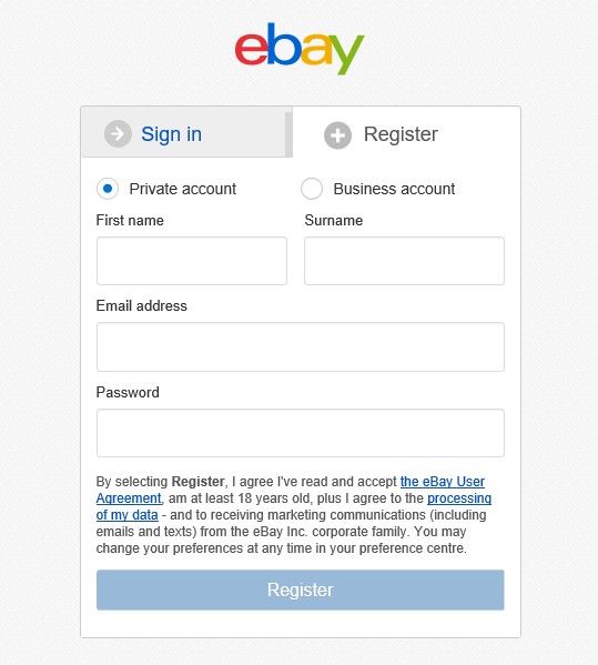 sign into ebay