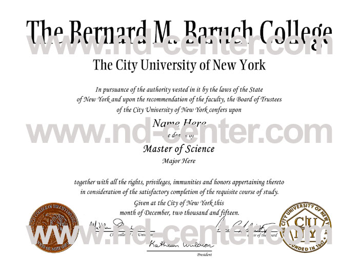 baruch college city university of new york diploma