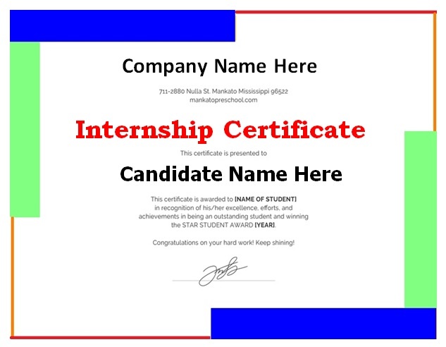 Internship Certificate Template 3