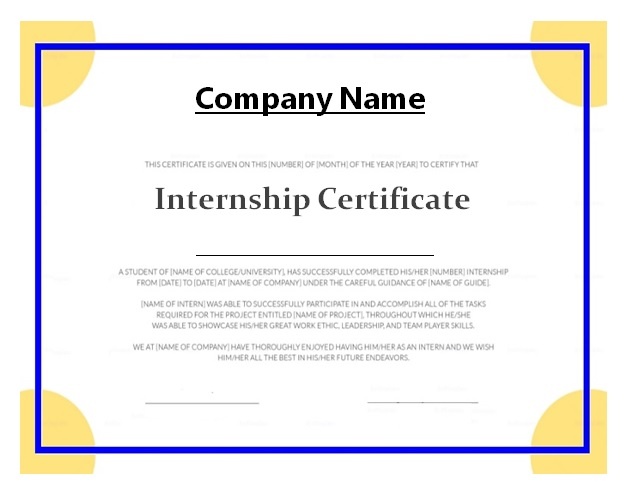 Internship Certificate Template 4