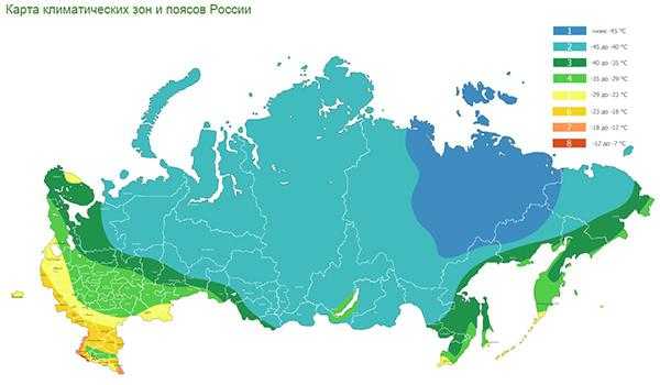 Климатические зоны россии карта с городами