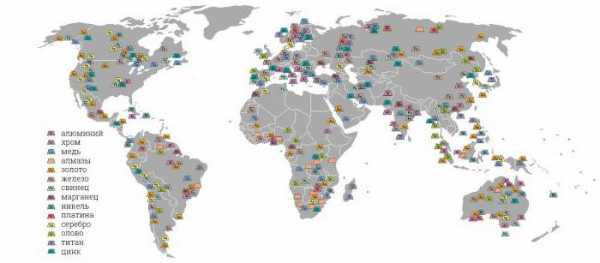 Контурная карта минеральные ресурсы мира