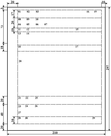 Расположение реквизитов и границы зон на формате a4 продольного бланка ворд