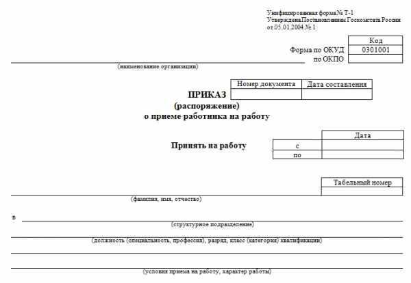 Приказ на совмещение должностей образец унифицированная форма