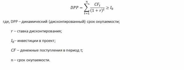 Расчет дисконтированного срока окупаемости проекта