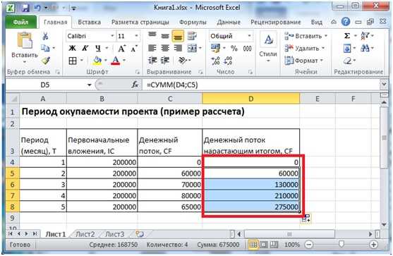 Как найти срок окупаемости проекта