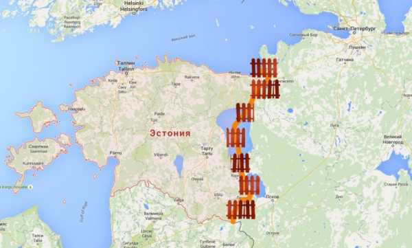 По какому озеру проходит граница россии с эстонией