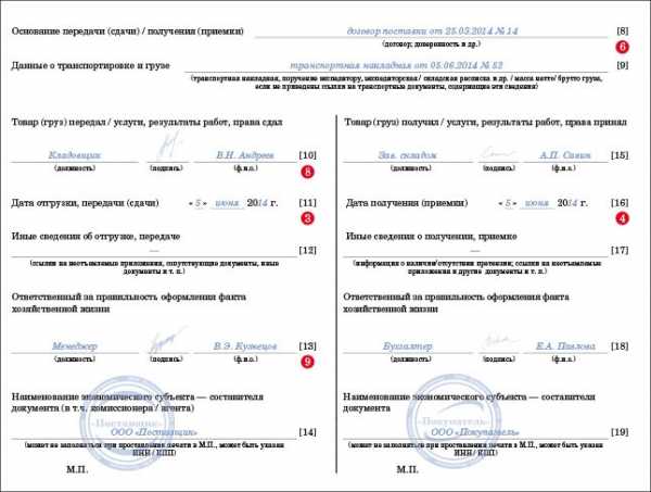 Строка 12 в упд как заполнить в 1с